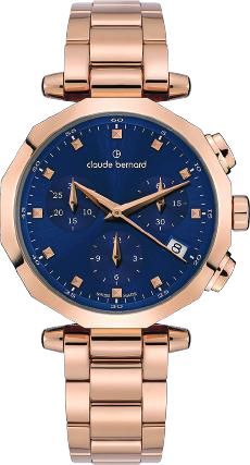 Reloj Claude Bernard Mujer 10251 37RM BUIR Swiss Made Cronógrafo Acero Rose Analógico