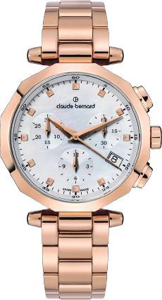 Reloj Claude Bernard Mujer 10251 37RM NAR Swiss Made Cronógrafo Acero Rose Analógico