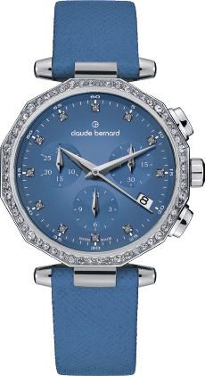 Reloj Claude Bernard Mujer 10260 3CBU BUCDPN Swiss Made Sport Azul Cronógrafo Acero Analógico