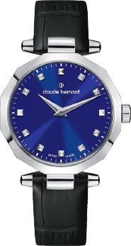 Reloj Claude Bernard Mujer 20229 3CBU BUIN Swiss Made Piel Negra Acero Analógico