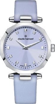 Reloj Claude Bernard Mujer 20229 3CLA LAN Swiss Made Piel Lila Acero Analógico