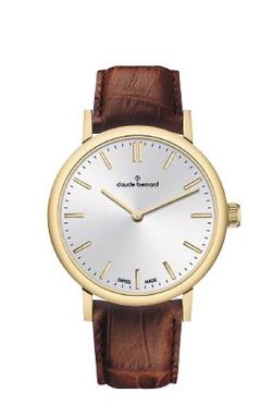 Reloj Claude Bernard Mujer 20231 37J AID Swiss Made Piel Marrón Acero Dorado Analógico