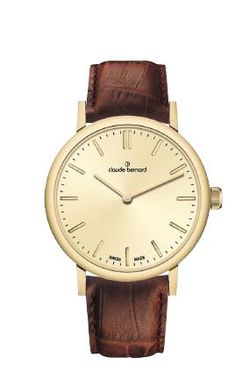 Reloj Claude Bernard Mujer 20231 37J DI Swiss Made Piel Marrón Acero Dorado Analógico