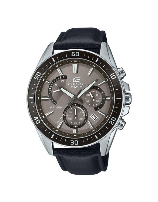 Edifice Casio EFR-552L-5AVUEF schwarze Lederuhr