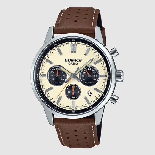 Rellotge Edifici Casio Home EFR-575L-7AER Pell Marron Esfera Beige