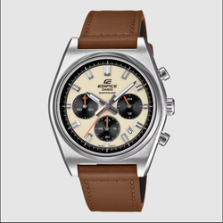 Reloj Edifice Hombre EFB-730L-7AV Piel Marrón Acero Cronógrafo Analógico