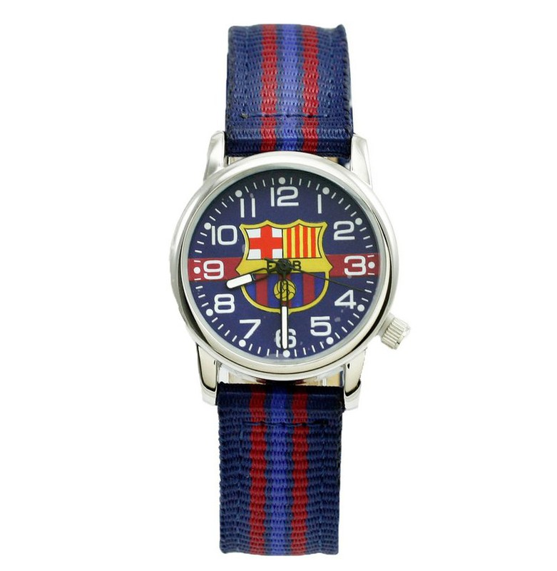 Reloj de pulsera digital infantil del FC Barcelona, correa Azul