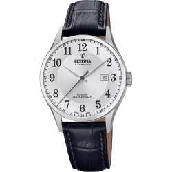 Reloj Festina Hombre F20007/1 Acero Correa Piel Negra Analógico