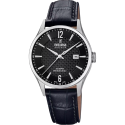 Reloj Festina Hombre F20007/4 Acero Correa Piel Negra Analógico