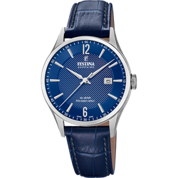 Reloj Festina Hombre F20007/6 Acero Correa Piel Azul Analógico