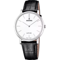 Reloj Festina Hombre F20012/1 Acero Correa Piel Negra Analógico