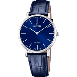 Reloj Festina Hombre F20012/3 Acero Correa Piel Azul Analógico