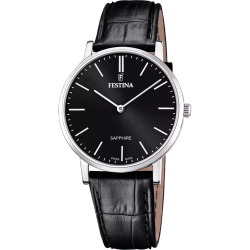 Reloj Festina Hombre F20012/4 Acero Correa Piel Negra Analógico