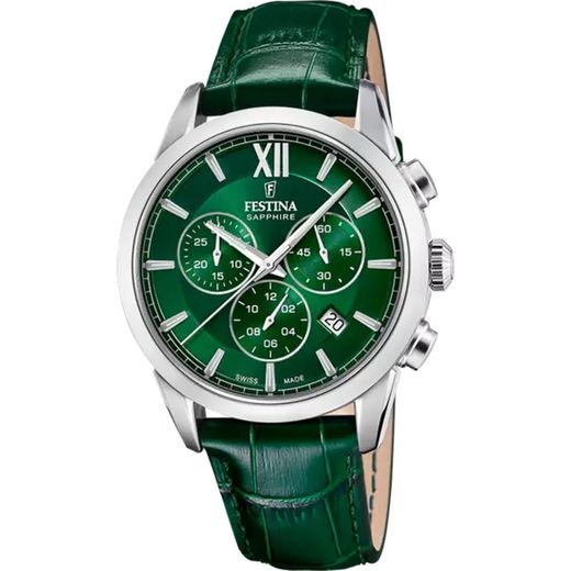 Festina Men's Watch F20041/3 Green Leather