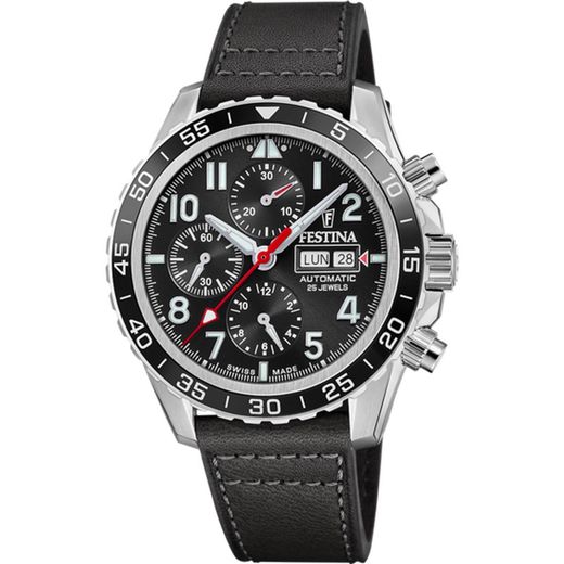 Festina Men's Watch F20056/3 Black Leather Automatic