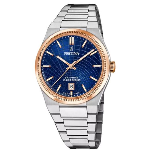 Orologio da uomo Festina F20065/2 Bicolore Acciaio Rosa Swiss Made Rivé