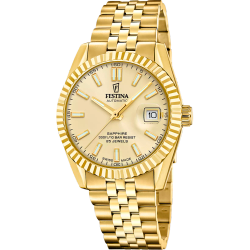 Reloj Festina Hombre F20092/2 Swiss Made Acero Dorado Automático