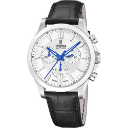 Reloj Festina Hombre F20094/2 Piel Negra Acero Cronógrafo Analógico