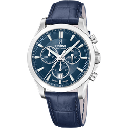 Reloj Festina Hombre F20094/3 Piel Azul Acero Cronógrafo Analógico