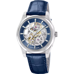 Reloj Festina Hombre F20095/2 Swiss Made Piel Azul Acero Automático