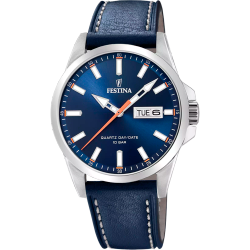 Reloj Festina Hombre F20358/3 Piel Azul Acero Analógico