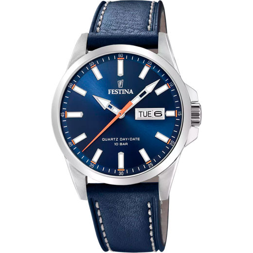 Reloj Festina Hombre F20358/3 Piel Azul Acero Analógico