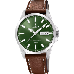 Reloj Festina Hombre F20358/5 Piel Marrón Acero Analógico