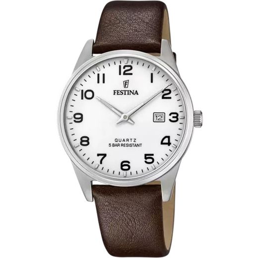 Relógio masculino Festina F20512/1 couro marrom