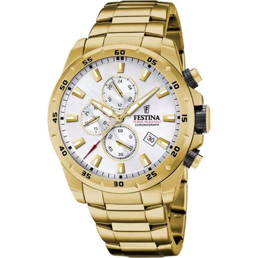 Relógio masculino Festina F20541/1 em aço dourado