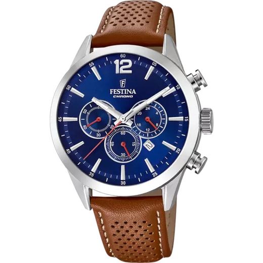 Relógio masculino Festina F20542/3 couro marrom