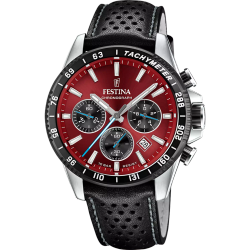 Reloj Festina Hombre F20561/7 Piel Negra Acero Cronógrafo Analógico