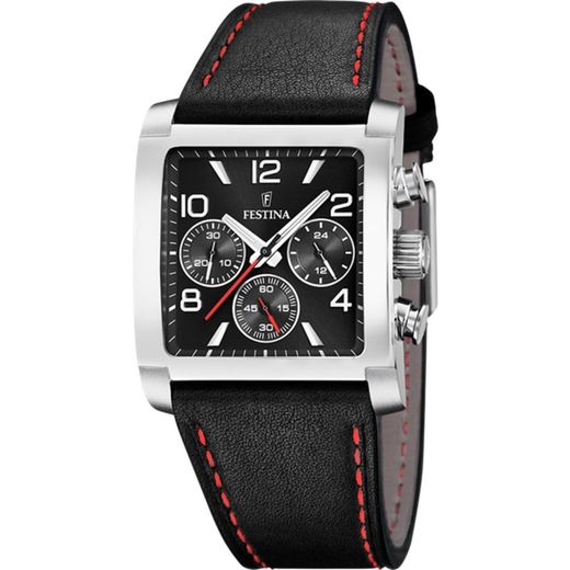Festina Men's Watch F20653/3 Black Leather Timeless Chronograph