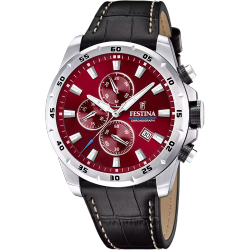 Reloj Festina Hombre F20692/5 Piel negra Cronógrafo Acero Analógico