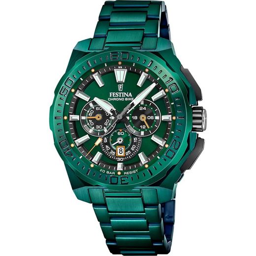 Reloj Festina Hombre F20730/1 Acero Verde Chrono Bike Especial Edition