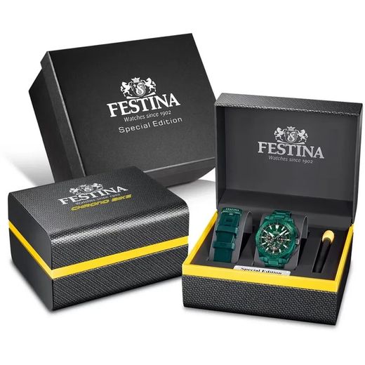 Reloj Festina Hombre F20730/1 Acero Verde Chrono Bike Especial Edition
