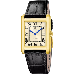 Reloj Festina Hombre F20772/2 Piel Negra Acero Dorado Analógico