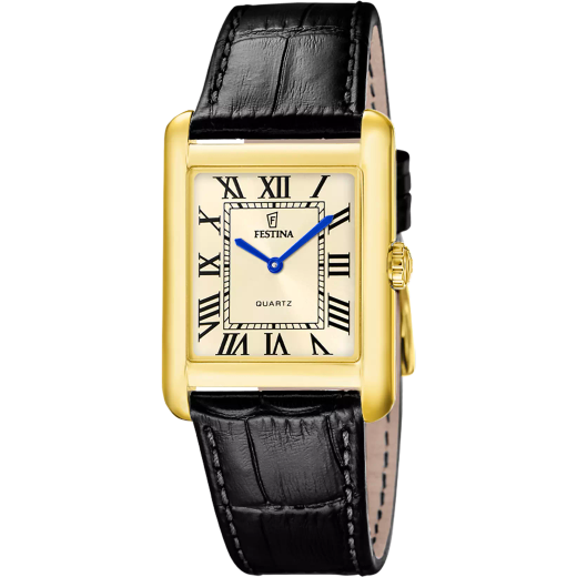 Reloj Festina Hombre F20772/2 Piel Negra Acero Dorado Analógico