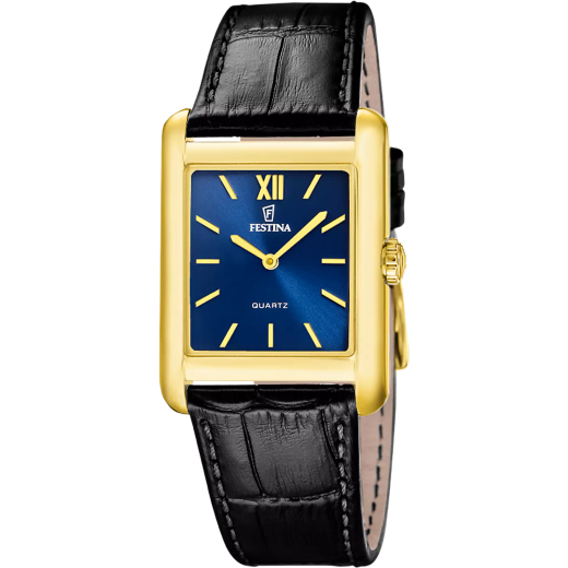 Reloj Festina Hombre F20772/4 Piel Negra Acero Dorado Analógico