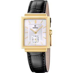 Reloj Festina Hombre F20776/2 Piel Negra Acero Dorado Analógico
