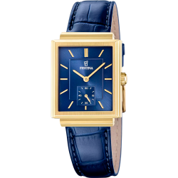 Reloj Festina Hombre F20776/4 Piel Azul Acero Dorado Analógico