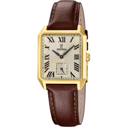 Reloj Festina Hombre F20780/2 Piel Marrón Acero Dorado Analógico