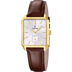 Reloj Festina Hombre F20780/3 Piel Marrón Acero Dorado Analógico