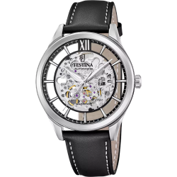 Reloj Festina Hombre F20793/1 Piel Negra Acero Automático