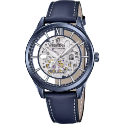 Reloj Festina Hombre F20795/1 Piel Azul Acero Azul Automático