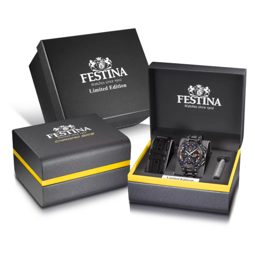 Reloj Festina Hombre F20796/1 Edición Limitada Acero IP Negro Cronógrafo Analógico
