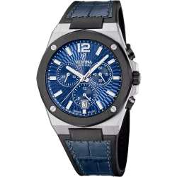 Reloj Festina Hombre F22003/2 Cronógrafo Acero Plateado Bicolor Negro