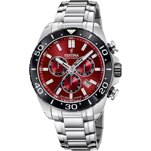 Reloj Festina Hombre Swiss Made F20042/5 Cronógrafo Acero Analógico