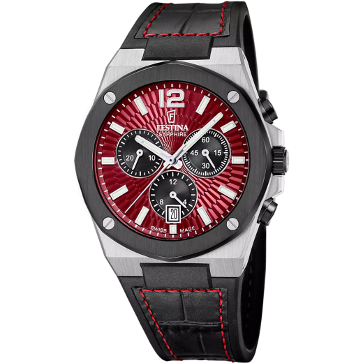 Reloj Festina Hombre Swiss Made F22003/5 Sport Negro Acero Cronógrafo Analógico
