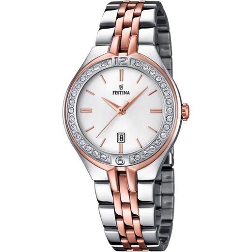 Relógio Festina Feminino F16868/2 Bicolor Aço Rosa Mademoiselle