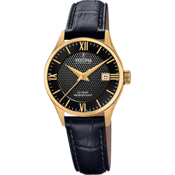 Reloj Festina Mujer F20011/4 Acero Dorado Correa Piel Negra Analógico
